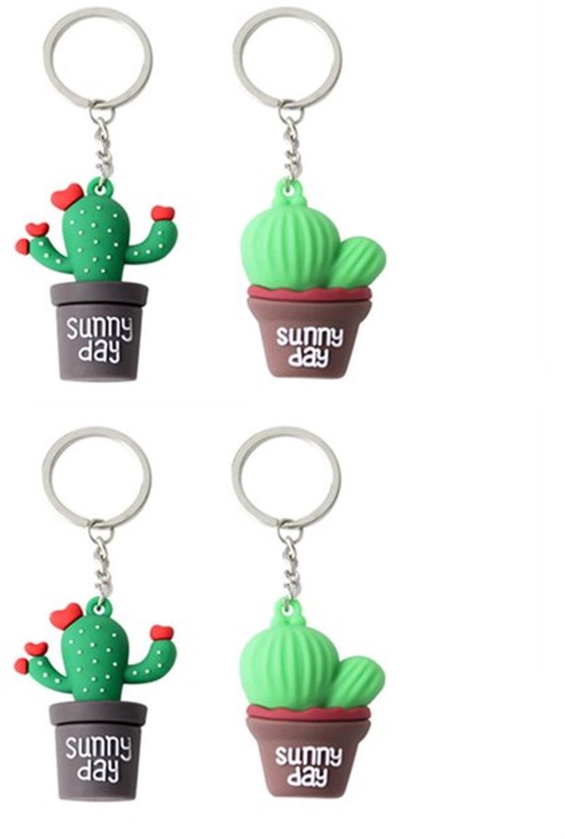 Dailygoods - Cartoonontworpen sleutelhangers x4