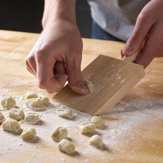 Pastablad Hout - Deegvormer - Pasta Maken - Gegroefd Ontwerp - 285x85cm - Houtkleur — afbeelding 4