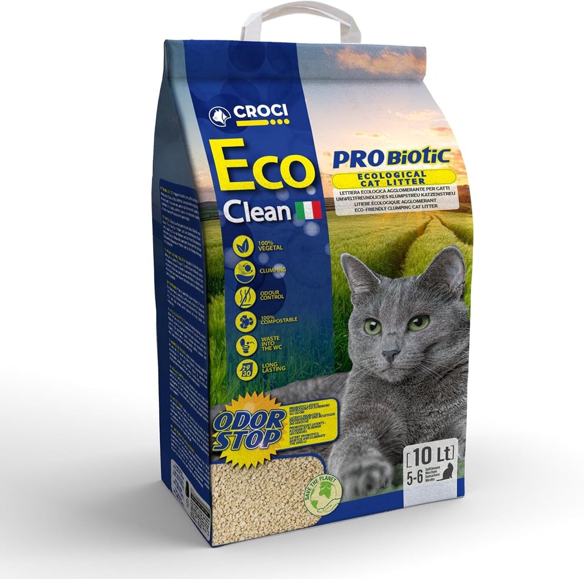 Probiotische Kattenbakvulling - Milieuvriendelijk - Voorkomt Slechte Geuren - Zeer Absorberend - Voor Katten en Kleine Huisdieren