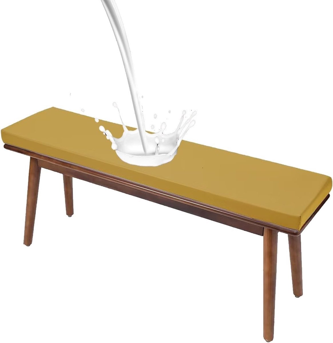 Bankkussen Waterdicht - Tuinkussen Bank - Buiten Zitten - Antislip Bodem - 48x12x2 Inch - Goud