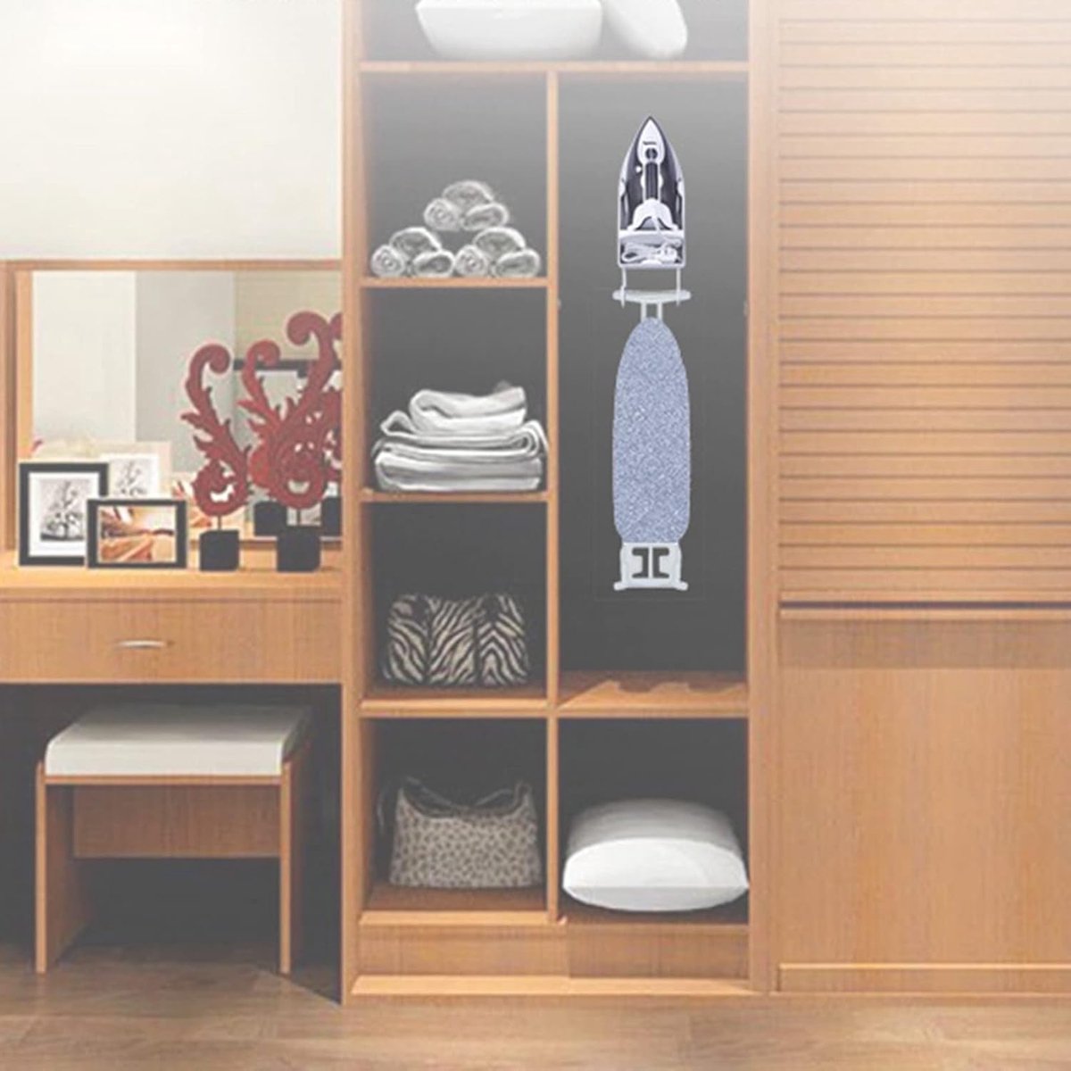 Strijkijzer Houder - Kast Organizer - Veilig Opbergen - Hittebestendig PBT - 31x15x11 cm - Wit