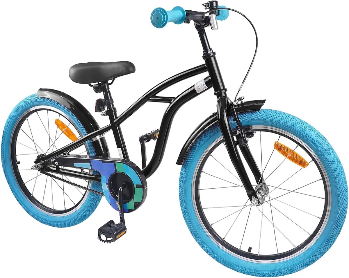 Kinderfiets - Jeugdfiets - Buitenavonturen - Stalen frame - 22 inch - Zwart