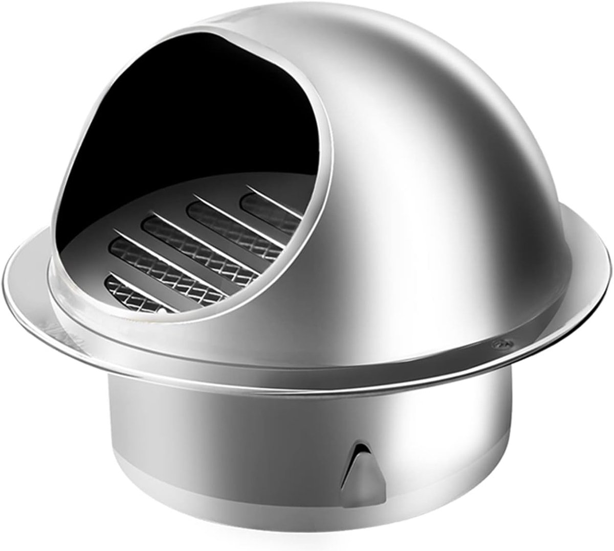 Ventilatierooster Rond - Muuruitlaat RVS - Buitenlucht Toevoer - Wind- en Regenbestendig - 200 mm - Zilver
