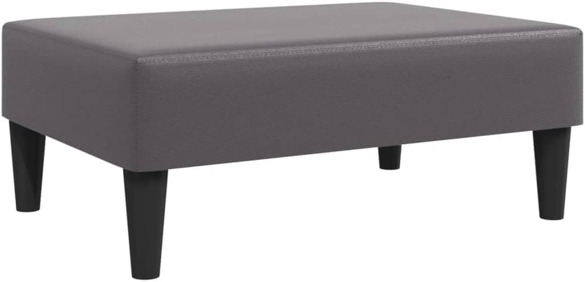 Voetensteun Kruk - Extra Zitje - Voeten Rusten - Kunstleer Bekleding - 77 x 55 cm - Grijs