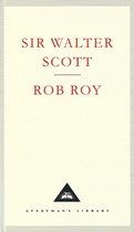 Boek "Rob Roy" van Sir Walter Scott, met rode tekst op een crème kaft. Onder de titel een zwarte lijn en een zwart driehoekig logo van Everyman's Library.