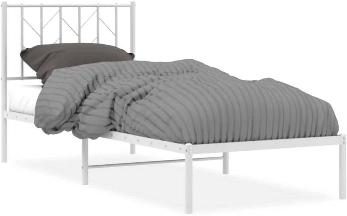Metalen Bedframe - Stalen Frame - Slaapkamer Meubel - Praktische Opbergruimte - 80 x 200 cm - Wit