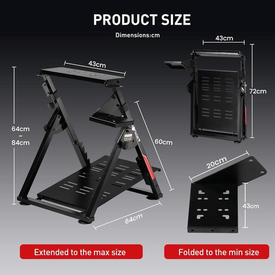 Racestuur Standaard - Wheel Stand - Verstelbaar - Cockpitstand — afbeelding 5