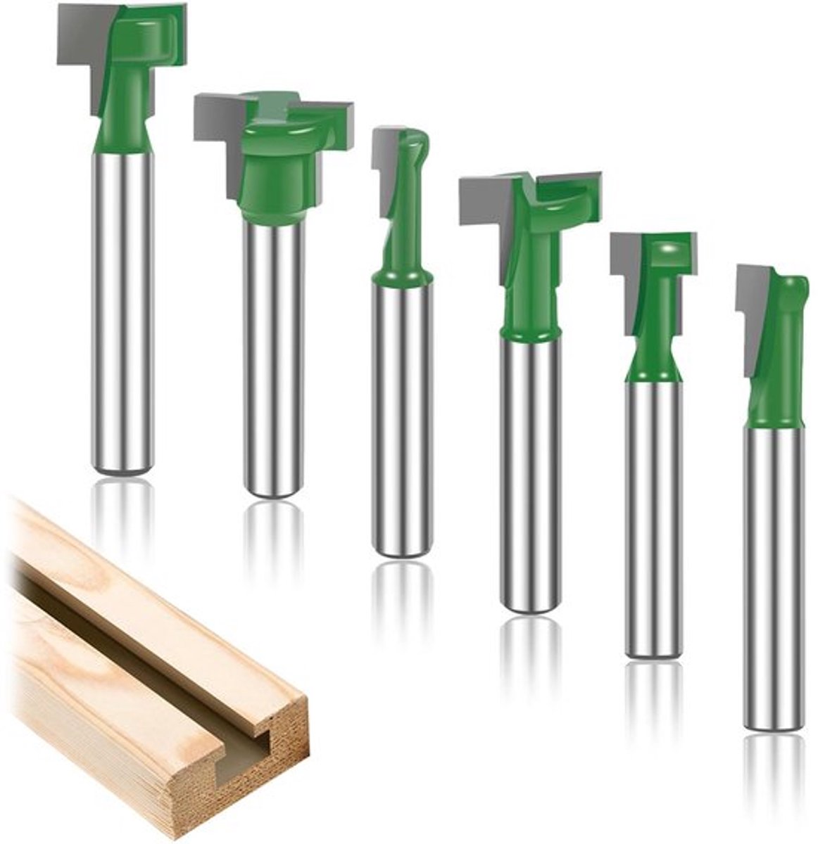 T-Slot Spreidcutter Set - 6 Stukken