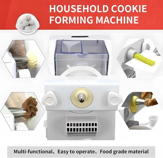 Elektrische Koekjespers - Koekjesmachine Automatisch - Zelf Koekjes Maken - Met 8 Spuitmonden - N.v.t. - Wit — afbeelding 5