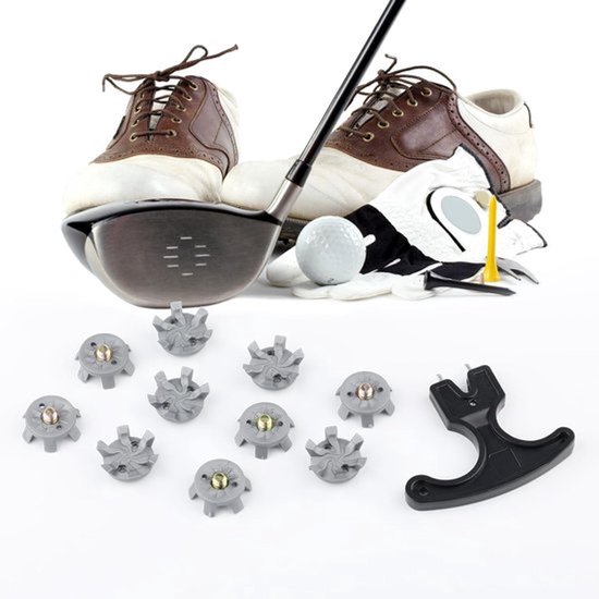 50pcs Grijze Golf Schoen Spikes Vervangingen met 1 Zwarte Golf Schoen Sleutel - Voor Golf Schoenen, Metaal Draad Schroef 6mm - Geschikt voor Buiten, Cricket Schoen, Golf Speler, Golf Liefhebber van Merkloos — afbeelding 4