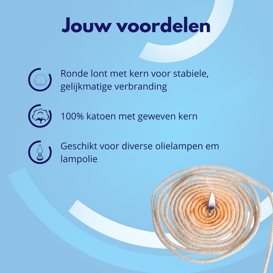 Knaak Olielamp Lont Rond - Olielamp Lont met Kern - Rond - 3 mm - 1 meter van Knaak — afbeelding 2