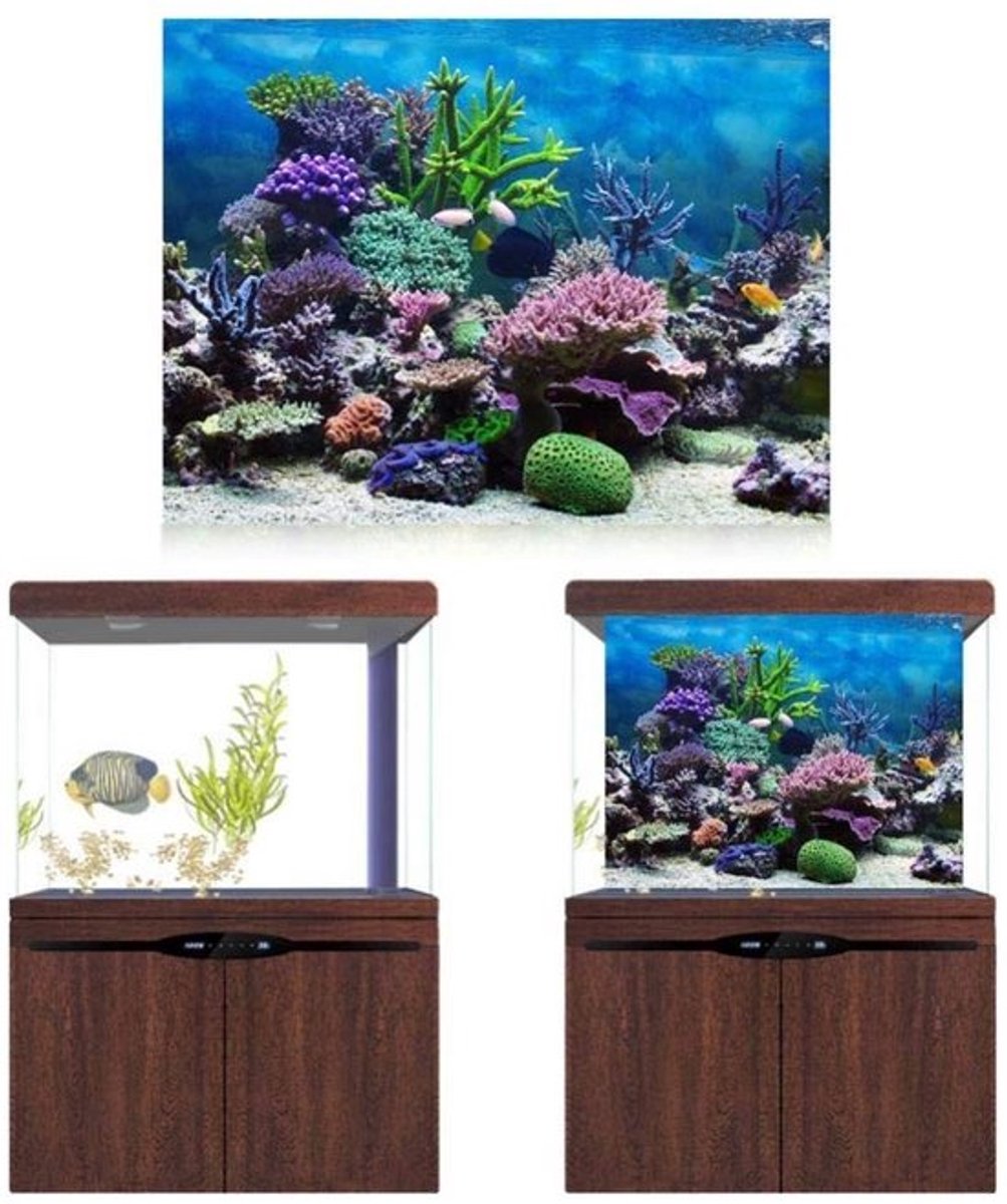 Jhubersproducts - Aquarium Poster - Onderwater Achtergrond - PVC Materiaal - 76 x