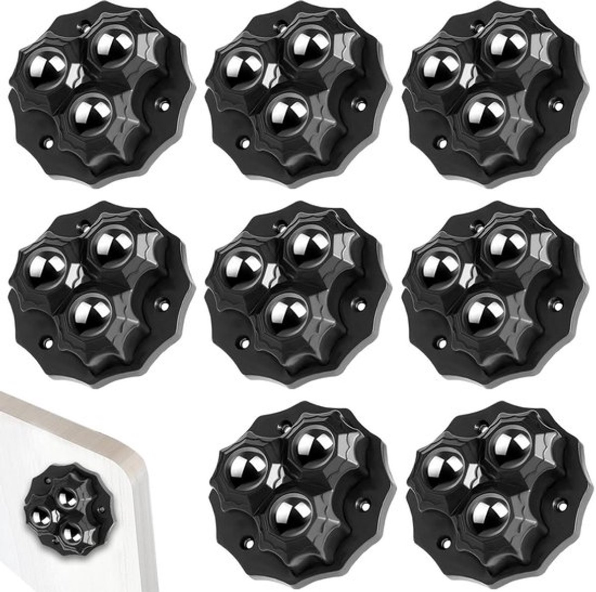 Meubelwielen Inovra Plus 8 stuks 360° kleイン