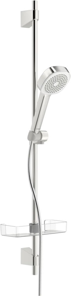 Hansa Basicjet - Set douchekop, 1jet, doucheslang en douchestang met planchet, chroom 44790111