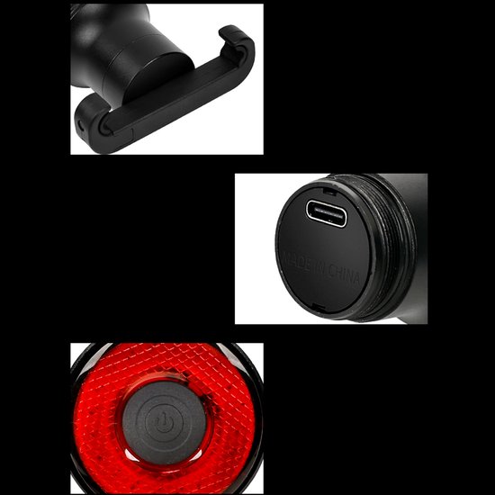 Waarschuwingslicht voor mountainbikes - Fietsachterlicht - Fietsverlichting voor buiten - Slimme remsensor - Slim remlicht - Oplaadbaar LED-ontwerp - Achterlicht voor racefietsen, mountainbikes en stadsfietsen - Eenvoudige installatie — afbeelding 4