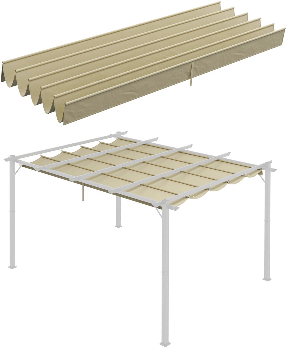Vervangend Pergola Dak - 4 x 3 m - Waterdicht & Winterbestendig - Beige