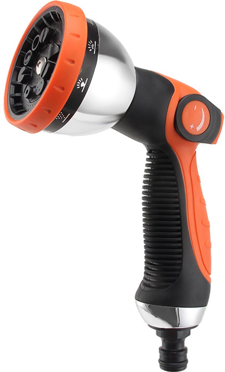 10 sproeistanden, een met de duim bedienbaar tuinbewateringsapparaat, hogedruk gecoat kraanwater, een waterpistool voor autowassen en irrigatie.