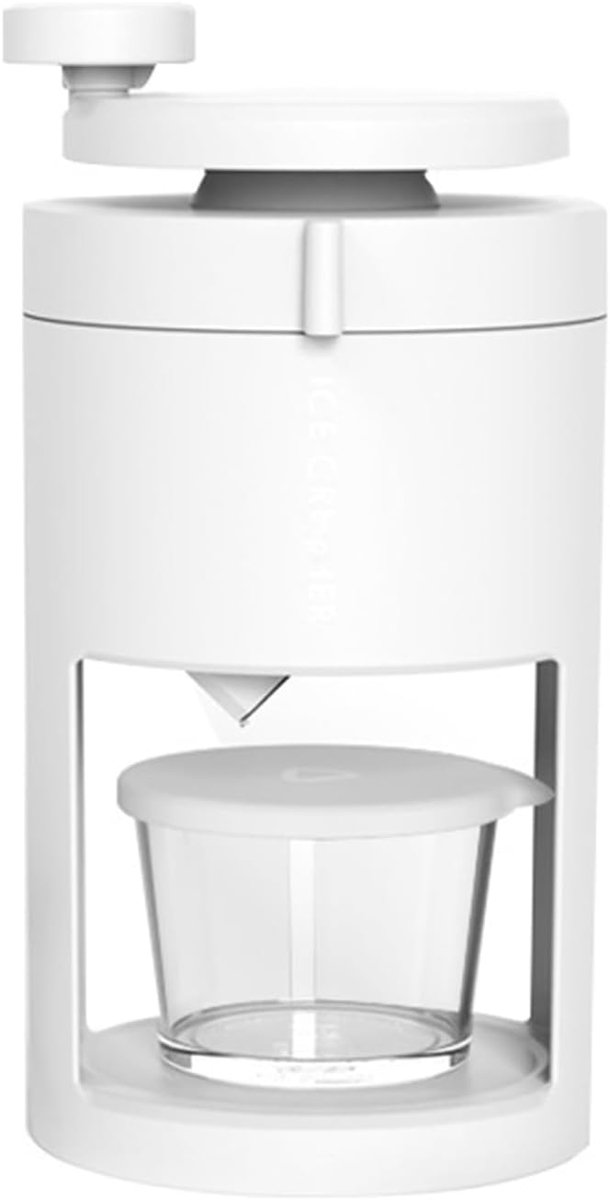 Handmatige IJsmaker - Sneeuwkegel Maker - Zelf Slushies Maken - Roestvrijstalen Bladen - 27 cm Hoog - Wit