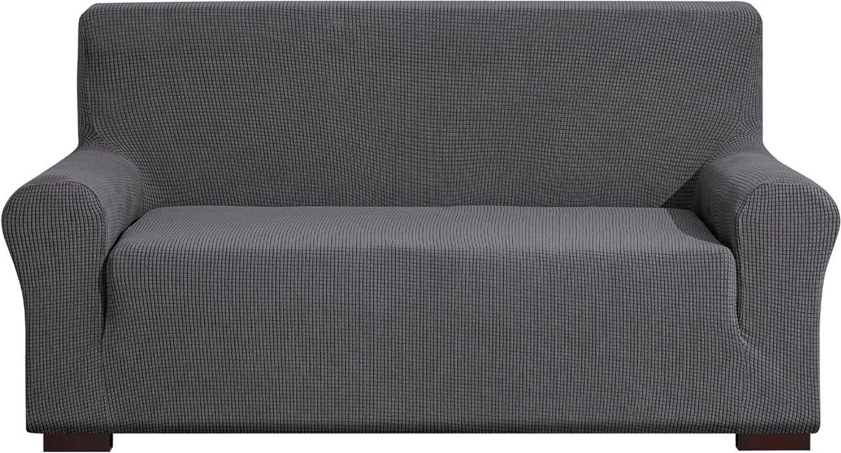 Stretch Sofa Cover - Jacquard Hoes voor 2-Zits Bank en Fauteuil - Donkergrijs (145-185 cm) - Bescherming, Stijl en Comfort