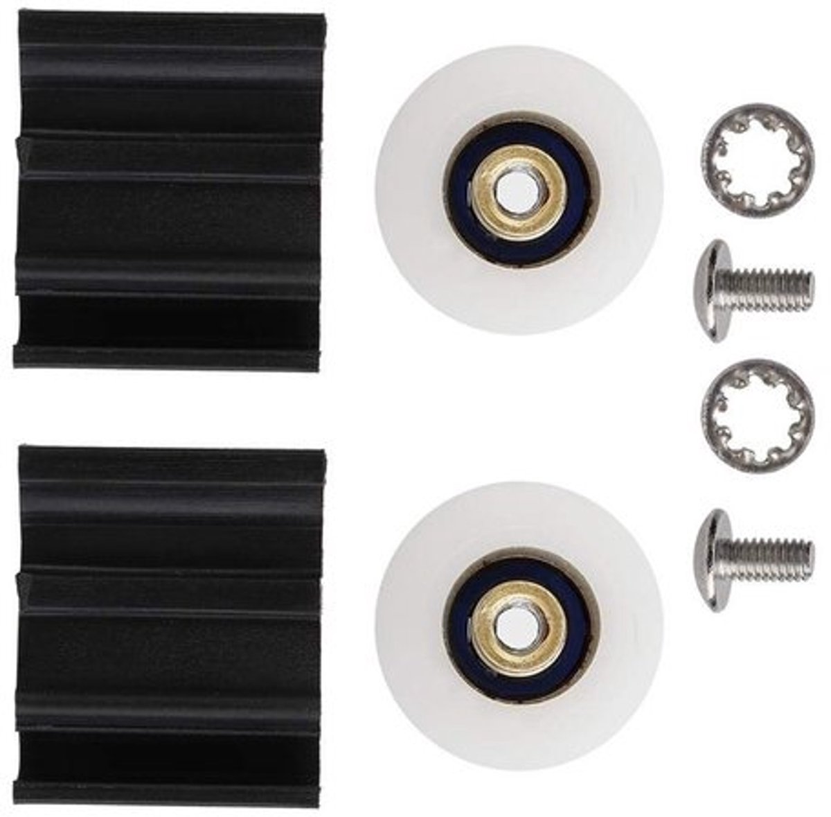 Shopcentral - 22mm Deurwiel - Vervangingsset - Duurzaam - Wit - Anti-slip