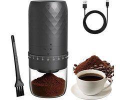 Elektrische Koffiemolen - Draagbare Molen - Verse Koffie - Keramisch Maalwerk - USB C - Zwart