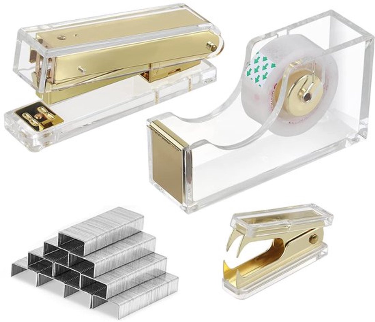 Tapehouder inclusief 1000 acrylnieten voor kantoor