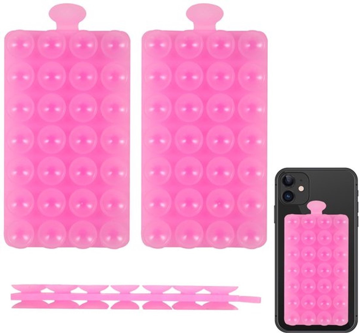 Allecto - Suction Cup Telefoonhouder - Dubbelzijdige Silicone Grip - Zelfies En