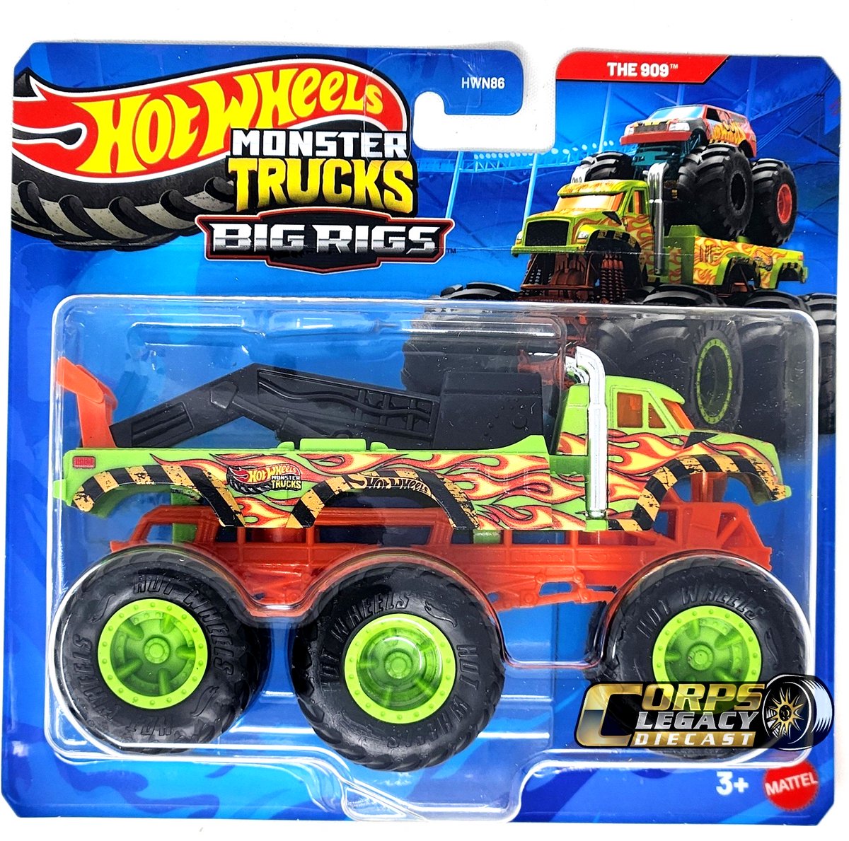 Hot wheels Monster Jam truck Big Rigs The 909 - monstertruck 14 cm schaal 1:64