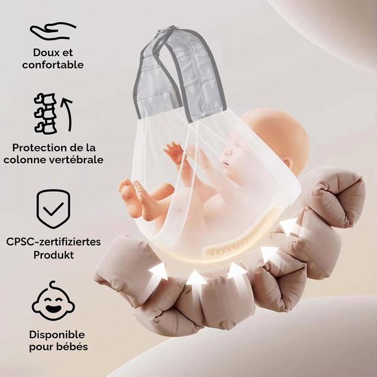 Draagdoek voor Baby & Zijdelings Draagzak - Ergonomische Heupdrager voor Baby & Kind met Heupzitting - ASTM-gecertificeerd - Lichtgewicht & Ademend - 0-36 Maanden (Zwart-pro) — afbeelding 4