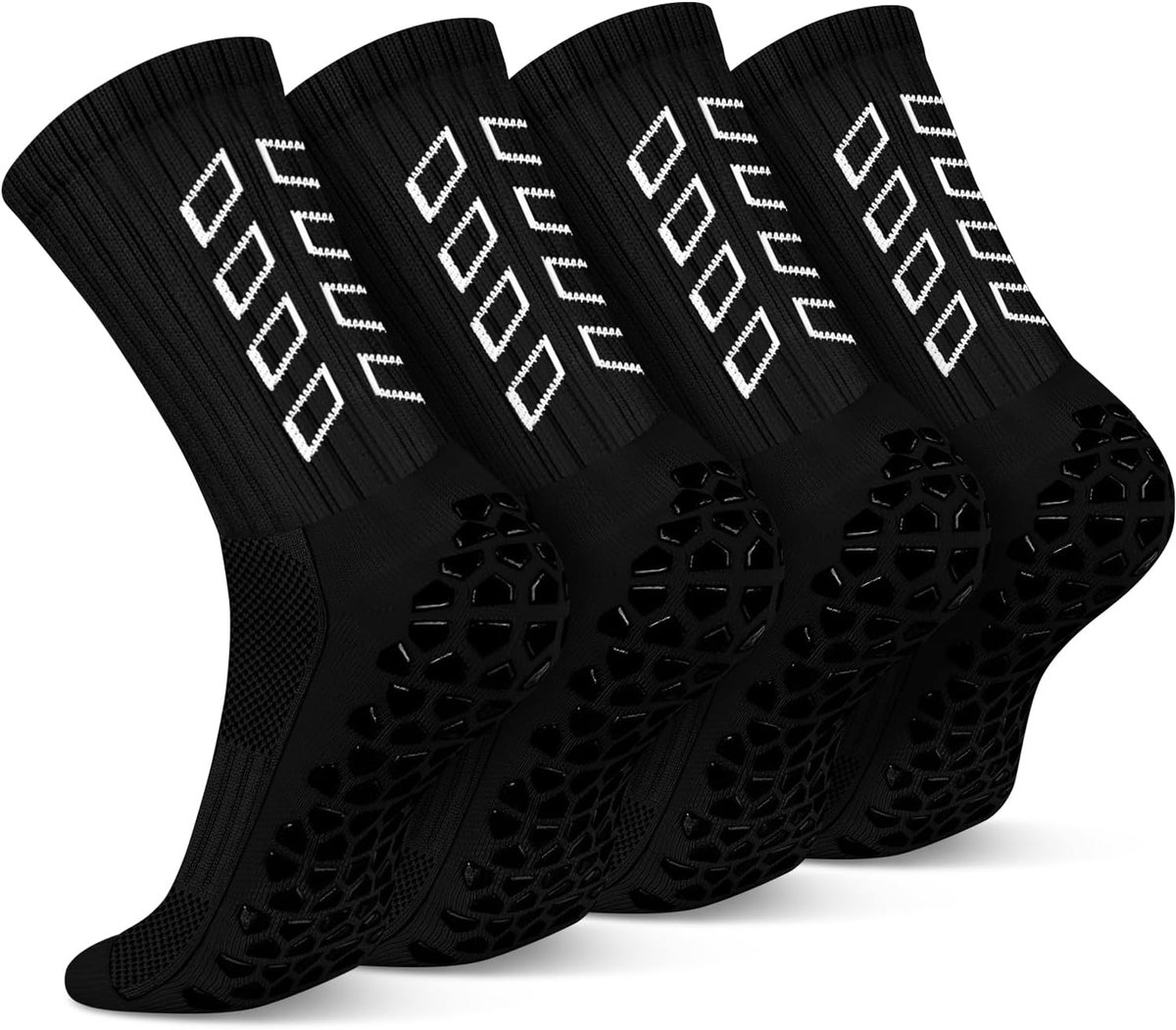 Voetbal Grip Sokken - Antislip Sportsokken - Sporten en Trainen - Verdikte Rubber Pads - Heren Maat 5-11 - Zwart