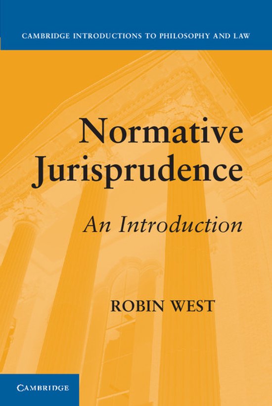 Boekomslag met de titel "Normative Jurisprudence: An Introduction" op een achtergrond van zuilen.
