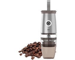 Elektrische Koffiemolen - Handmolen Roestvrijstaal - Verse Koffie Malen - 5 Maalinstellingen - 150 ml - Zilver