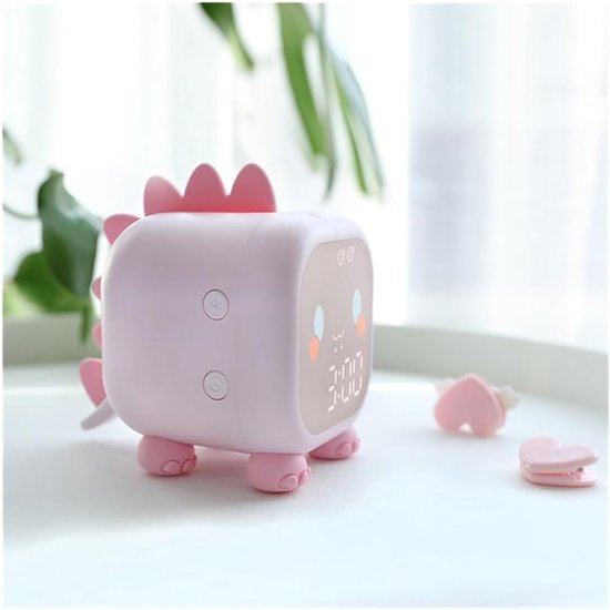 Digitale Wekker - Nachtlampje Klok - Kinderen Leren Slapen - Zonsopgang Simulatie - 10 x 10 mm - Roze — afbeelding 4