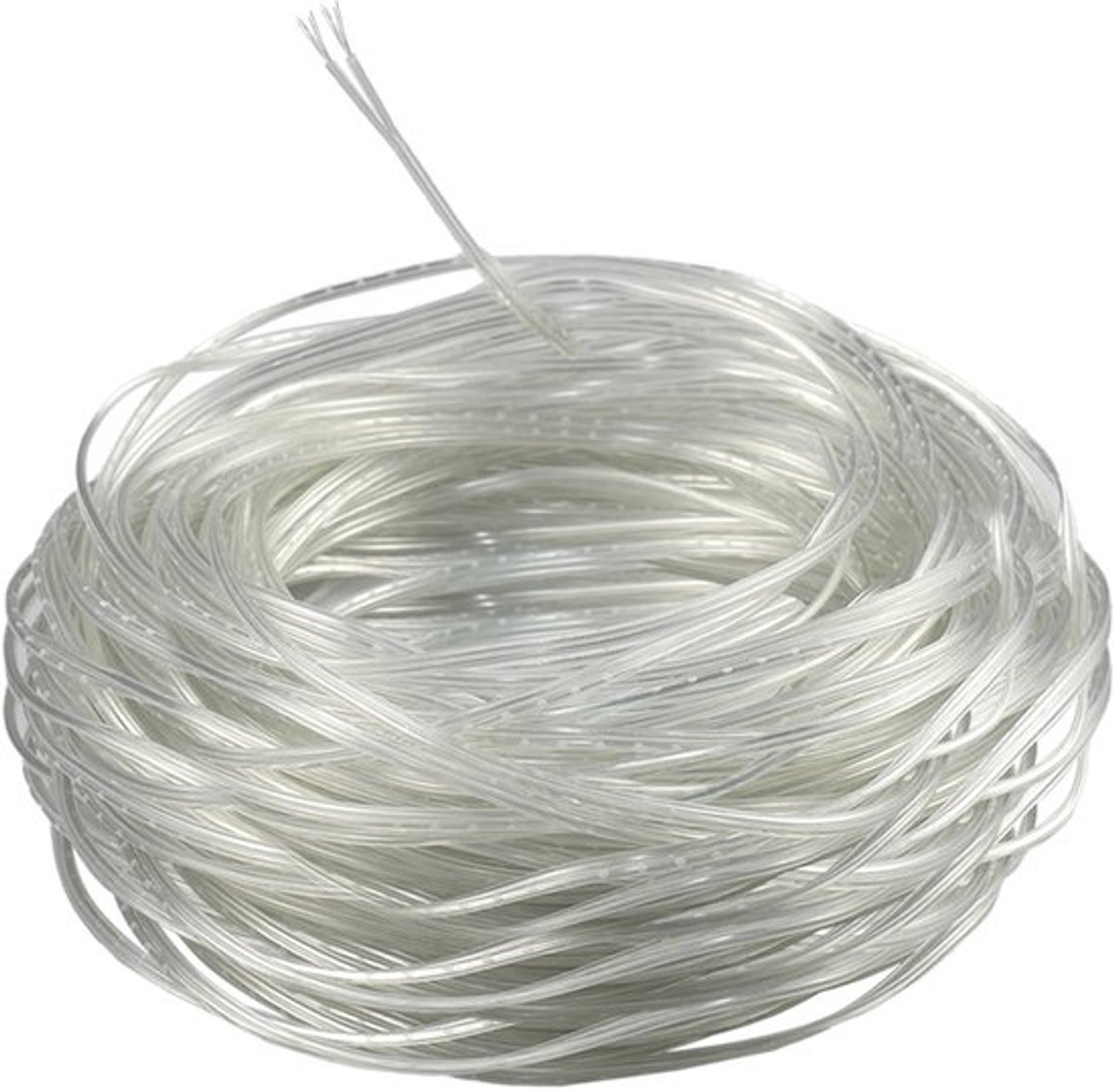Transpaarant 2-aderig PVC stroomkabel, 30 m