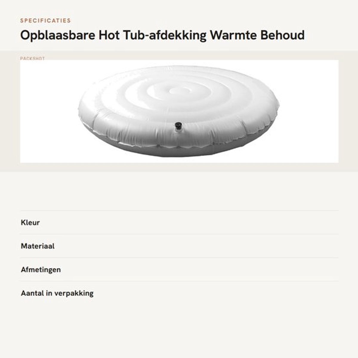 Virtubuy - Opblaasbare hottub cover - Energiebesparend - Ideale isolatie - 5ft rond