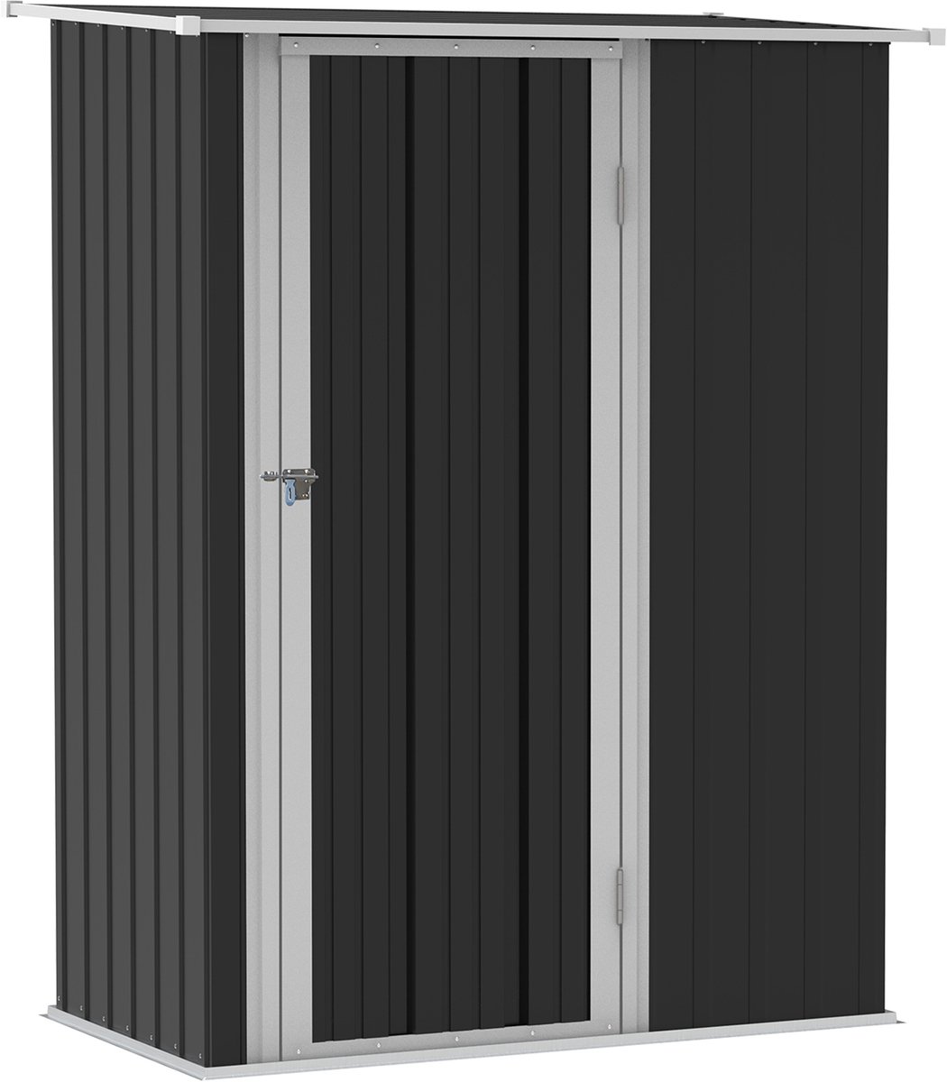 Clruro Tuinhuis - 142 x 84 x 189 cm - met deuren en afsluitbaar - Staal - Donkergrijs