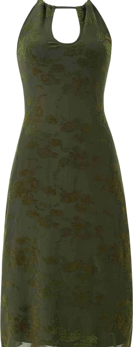 Currero Zomerjurk Dames Zomerjurken Volwassenen Vrouwen Midi Jurk Ibiza Stijl Sundress Dress Olijfgroen S