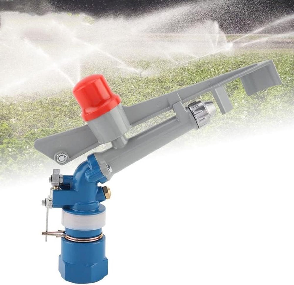 Irrigatie spuitpistool - Verstelbare sproeier - Grote oppervlakte bewateren - 360 graden bereik - 1 inch aansluiting - Zilverkleurig
