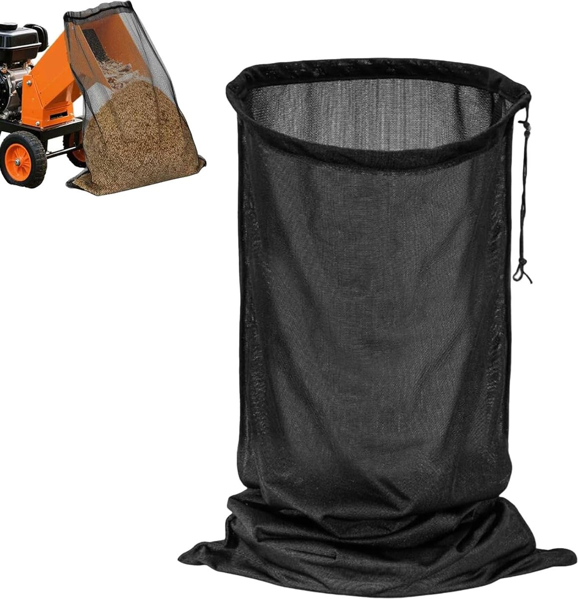 Zak voor hakselaars - Afvalzak - Tuinafval verzamelen - Robuuste mesh constructie - 122 x 61 cm - Zwart