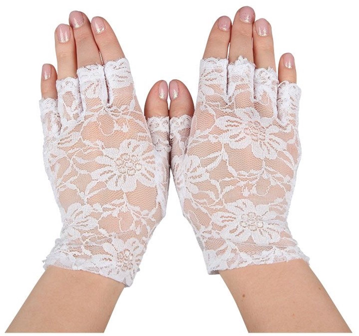 Vingerloze handschoenen wit