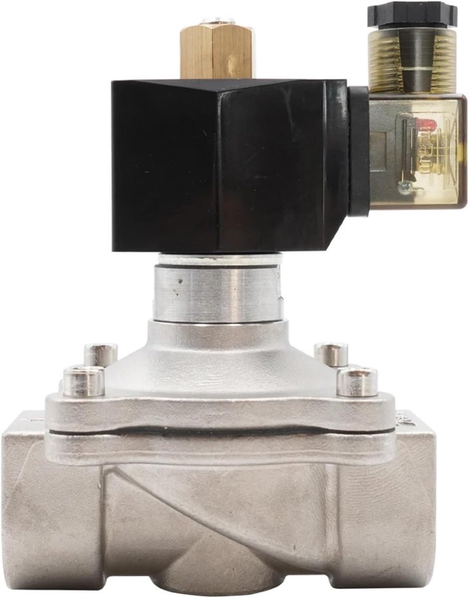 Elektrische Magneetklep - Pneumatische Klep - Water Leiding Reparatie - Volledige Doorlaat - G3/8 tot G2 - Roestvrij Staal