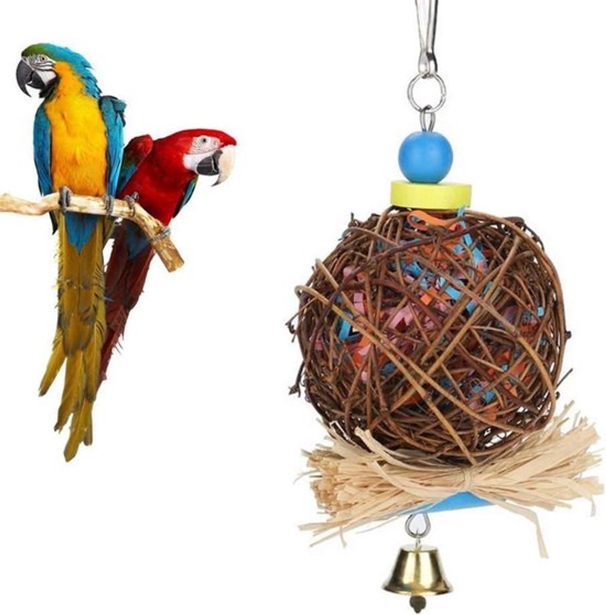 Vogel kauwspeeltje Allecto Plus van natuurlijk rotan