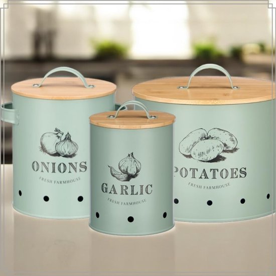 Aardappel Pot - Bewaar Pot - Aardappelen Bewaren - Met Ventilatie - 23x28x22 cm - Mint Groen — afbeelding 4