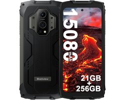 Blackview BV9300 Robuuste Smartphone (100LM Zaklamp) 15080mAh Helio G99 21GB+256GB 6.7'' 120Hz 50MP+ 32MP Camera, IP68 Waterdichte Buiten Mobiele Telefoon NFC - Zwart