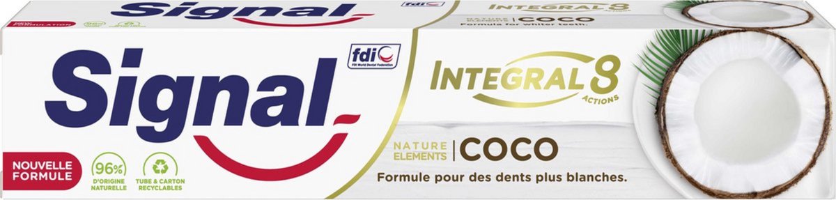 Signal - Integral & Actions - Tandpasta - Natuurlijke Elementen - Kokos - Voor Witte Tanden - 75 ml