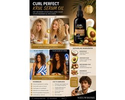 100 ML SPREY CURL PERFECT KRUL SERUM PROFESSIONEL MET KOKOS-, AVOCADO-, MACADAMIA- EN ARGANOLIE GESCHIKT VOOR DE CURLY GIRL METHODE, NATUURLIJK OF PERMANENT HAAR. VOEDT INTENS, HERSTELT, VERMINDERT PLUIS EN GEEFT GLANS. VOOR KAPPERS EN THUIS.