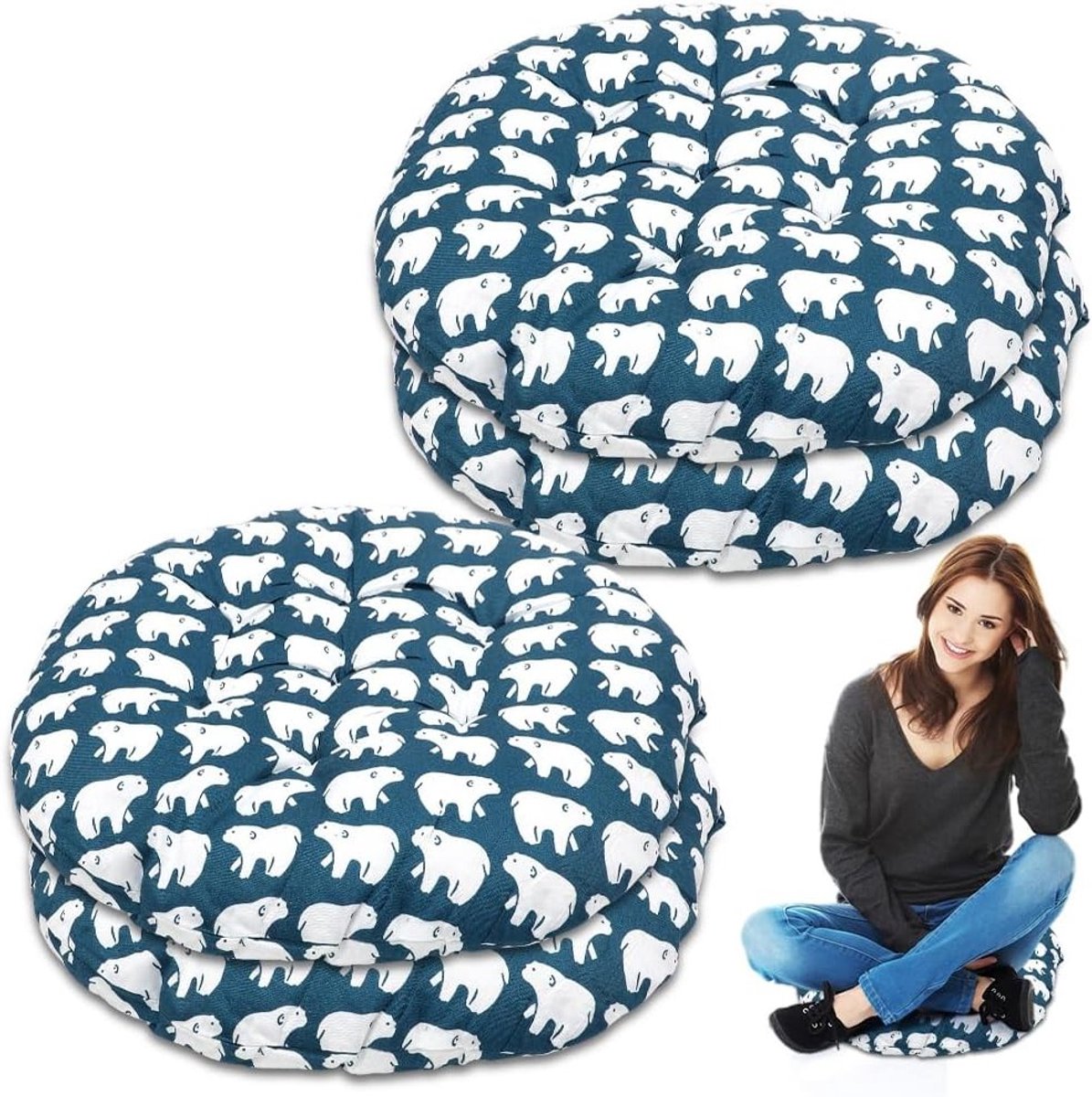 Ronde Zitkussen 40 x 40 cm - Comfortabel Kussen voor Eetkamer, Tuin en Balkon - Geschikt voor Binnen en Buiten
