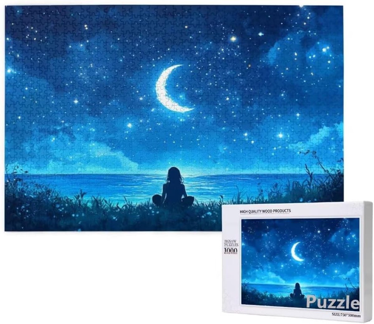 Grote Puzzel - Volwassen Puzzel - Ontspanning Thuis - 3000 Stukjes - 122x81cm - Maanpatroon