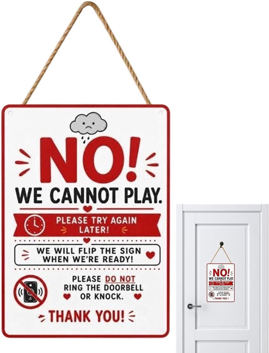 Deurborden Dubbelzijdig - Hanger Bord - Communicatie Thuis - Omkeerbaar Metaal - 30 x 40 cm - Gemengde Kleur