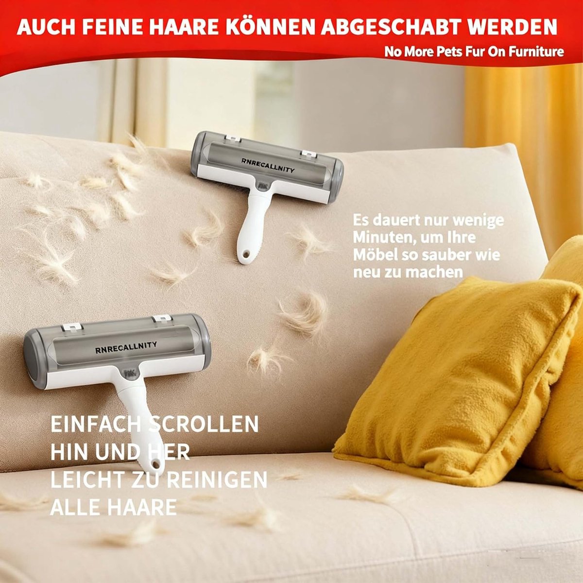 Kattenhaarverwijderaar & Dierenhaarverwijderaar - Herbruikbare Pluisroller - Effectieve Haarverwijdering - Milieuvriendelijk - Voor Honden en Katten